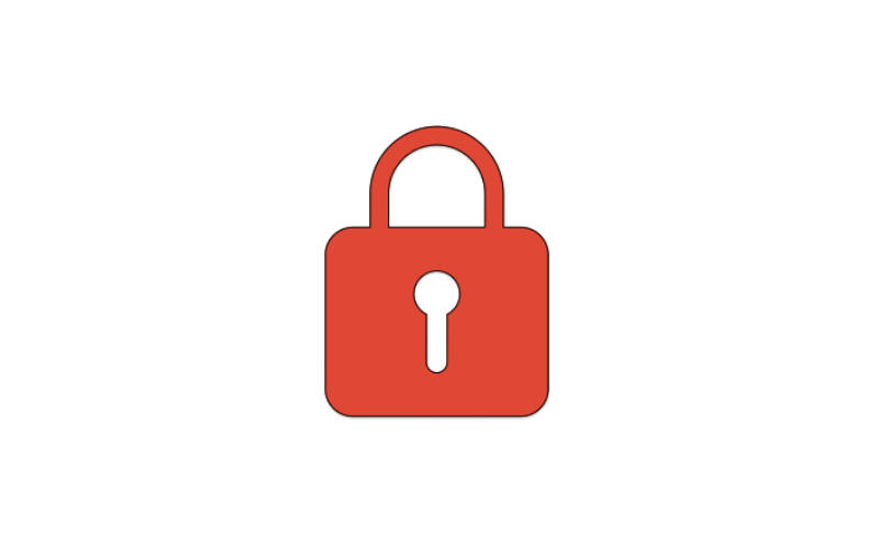 Big red padlock indicating data security.